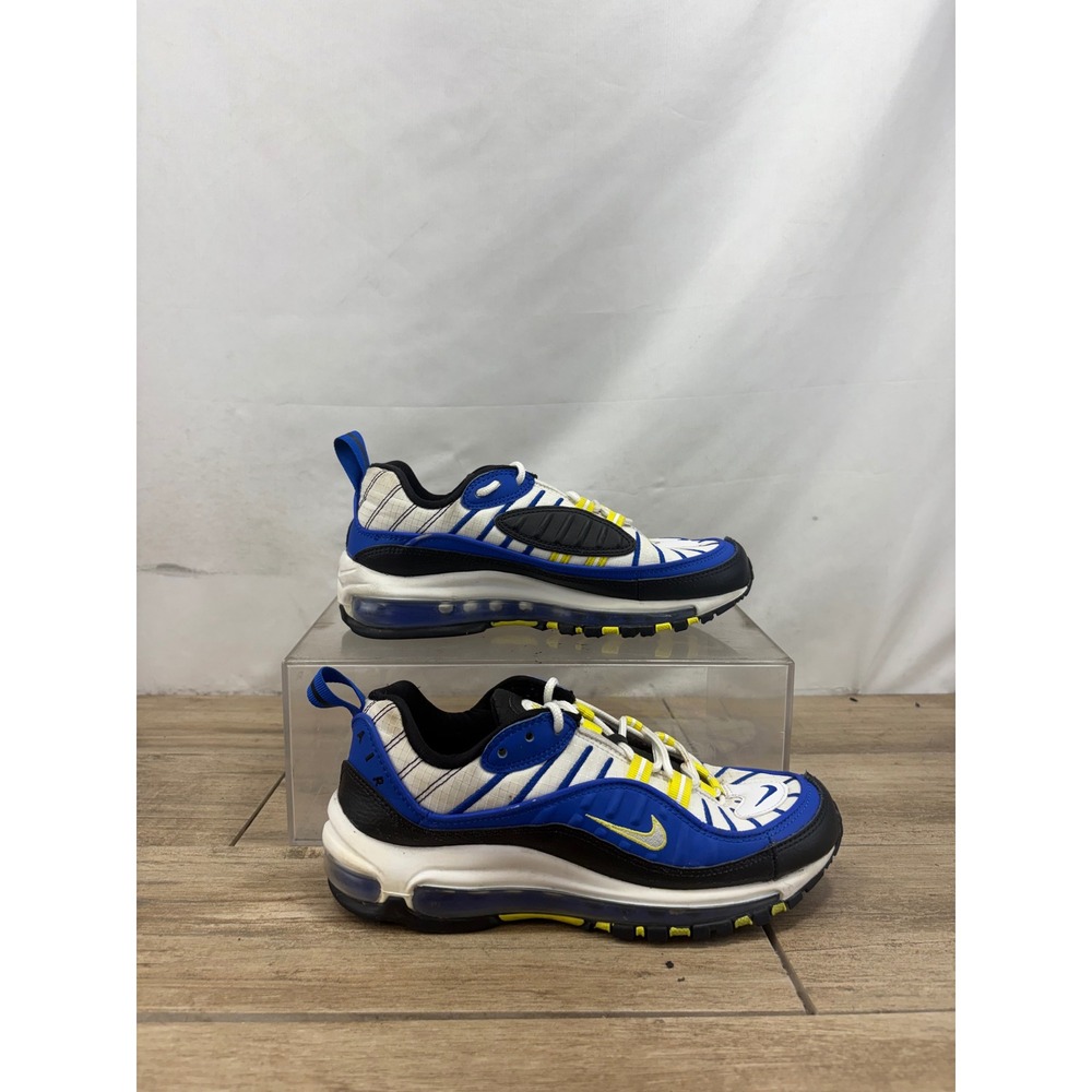 Nike Air Max 98 GS Deep Royal Blue Yellow Kids Running Shoes BV4872-400 Size 6Y